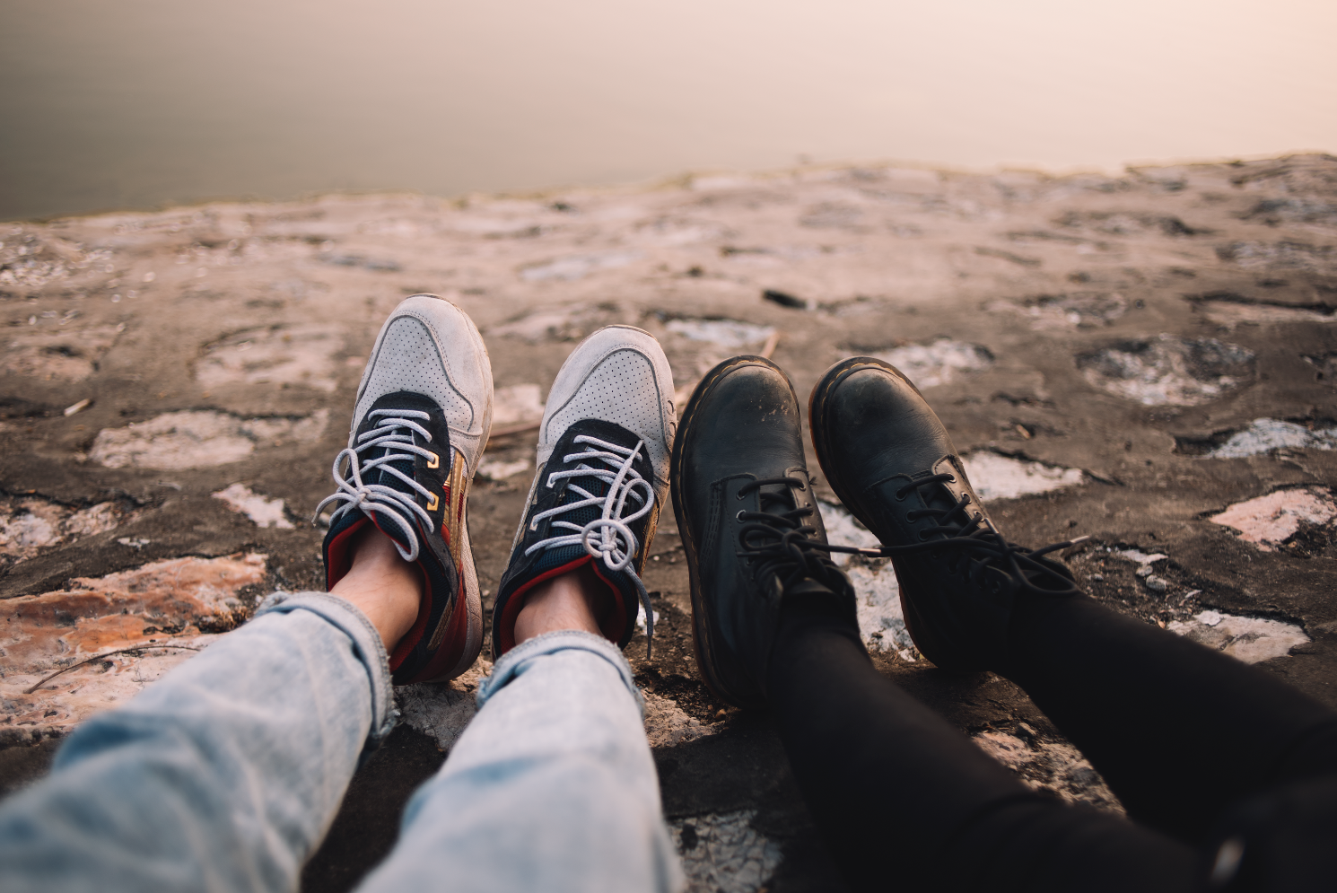 Free photo: Two Person Wearing Pants and Shoes Sits on Ground at Daytime - Daylight, Fashion, Footwear - Free Download - Jooinn